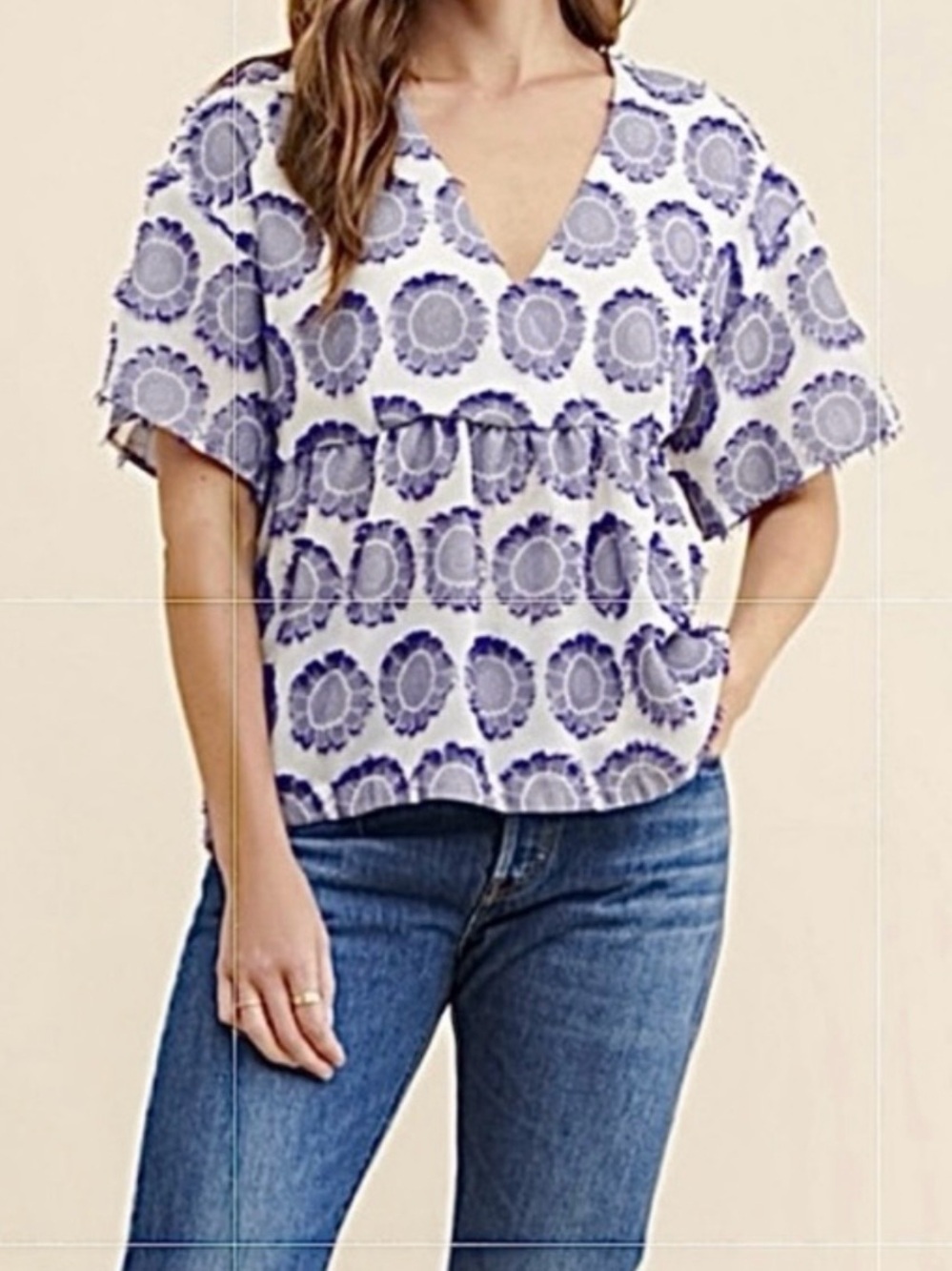 Anthro Maeve Gioia Textured Lace Top M